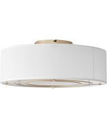 Gold Fabric Low Profile Ceiling Fans with Lights, 20" Flush Mount - $75.99