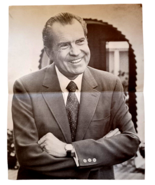 Vintage Richard Nixon Smiling w Folded Arms Photo Campaign Photo 17&quot; x 22&quot; - £10.23 GBP