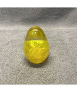 VINTAGE Handmade Paperweight Yellow Hand Blown Glass Gift KG - £11.67 GBP