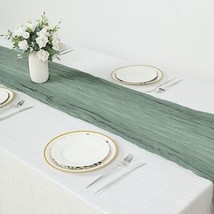 Olive Green 10 Ft Cheesecloth Extra Long Table Runner - Cotton Wedding Linens Gi - £12.78 GBP