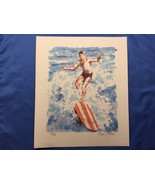 William A Sloan Original Colored Lithograph, Signed &amp; Numbered “Surfing” - $1,822.09 MXN