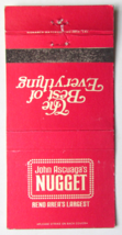 John Ascuaga&#39;s Nugget - Nevada Reno Area Sparks Casino 30 Strike Matchbook Cover - £1.37 GBP