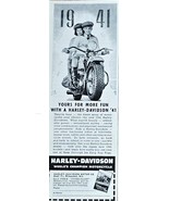 1941 HARLEY-DAVIDSON - 1940 Vintage Print Ad - World Champion Motorcycle... - $248.08 MXN