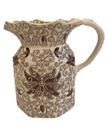 Vintage Mason&#39;s Ironstone Small Pitcher Brown Transfer Ware - €36,48 EUR