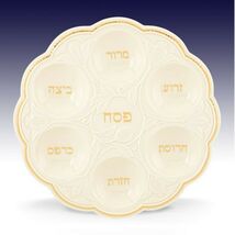 Lenox Judaic Blessings Seder Plate Platter Passover Jewish Hebrew Ivory ... - $124.00