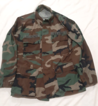 Camo US Army  Woodland Medic Jacket With Patches Small Regular Vintage - $27.37