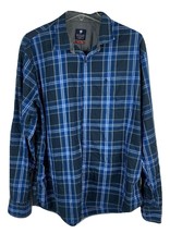 NETPLAY HERITAGE Workwear Mens Button Up Shirt XL 44 Fine Cotton Blue Ch... - $12.18