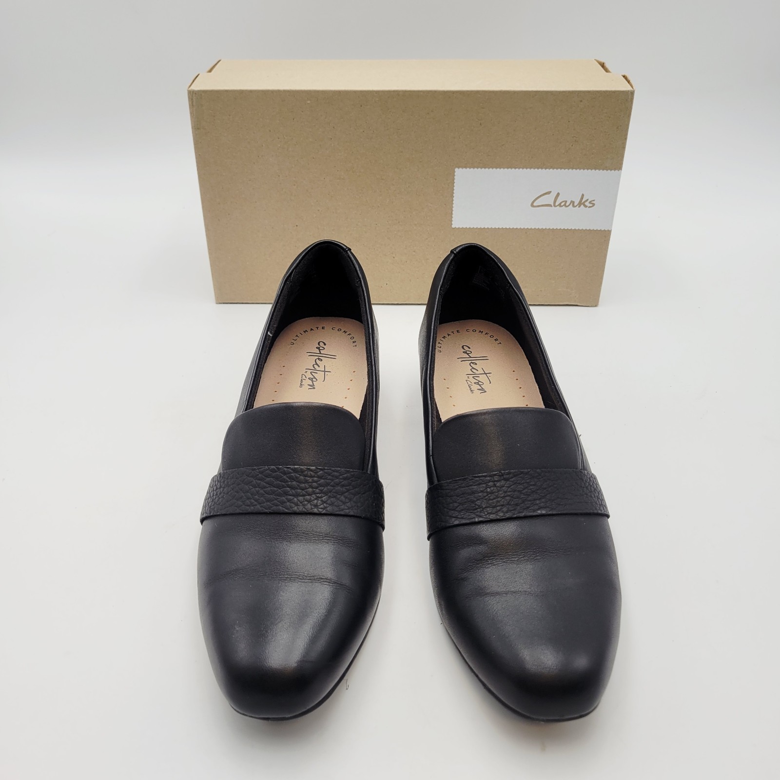 Clarks Juliet Ariel Pumps Womens Size 8 M Black Leather Loafers Slip On Shoes Item image 3