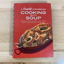 Vintage MCM Cooking With Soup: A Campbell Cookbook, Red Spiral Bound Hardcover - £7.86 GBP