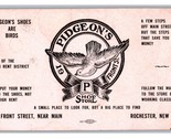Vtg Pubblicità Equo Solidale Scheda Pidgeon&#39;s Shoe Store Rochester Nuovo... - $24.53