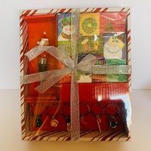 Christmas Wine Gift Set Bottle Stopper 16 Paper Napkins Six Glass Charms... - $7.70