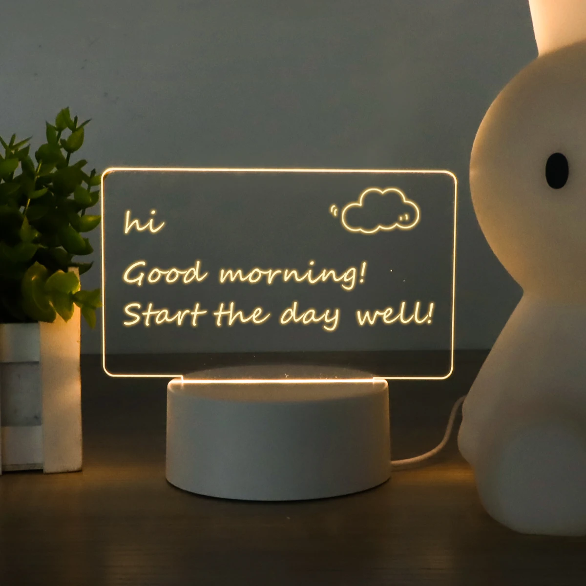 Creative Bedside Message Board Night Light USB LED Note Board Table Lamp... - $7.93+