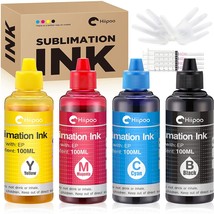 Hiipoo Sublimation Ink Refilled Bottles Work With Wf7710 Et2760 Et2720 Et2803 - £26.72 GBP