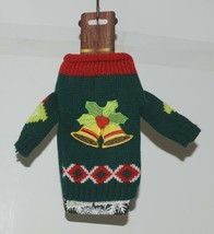 DMM Uncle Bobs XSweat Ugly Knitted Bottle Sweater Green with Bells and Holly - £6.61 GBP