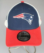 New England Patriots New Era 39THIRTY White/Blue &amp;Red Logo stretc sma- m... - $22.76