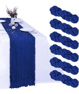 6 Pack Royal Blue Cheesecloth Table Runner 10Ft Boho Gauze Fabric, Royal... - $47.94 CAD