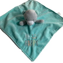 Baby Starters Be Happy Green Gray Bear Lovey Security Blanket Rattle Plush - £11.76 GBP