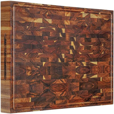 Extra Large Thick Acacia Wood End Grain Cutting Board 24x18x2 In, Wooden... - $583.19