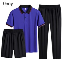 NEW Men Sets Solid Color 2022 Summer Short Sleeve Button Shirt Beach Shorts Stre - £56.03 GBP
