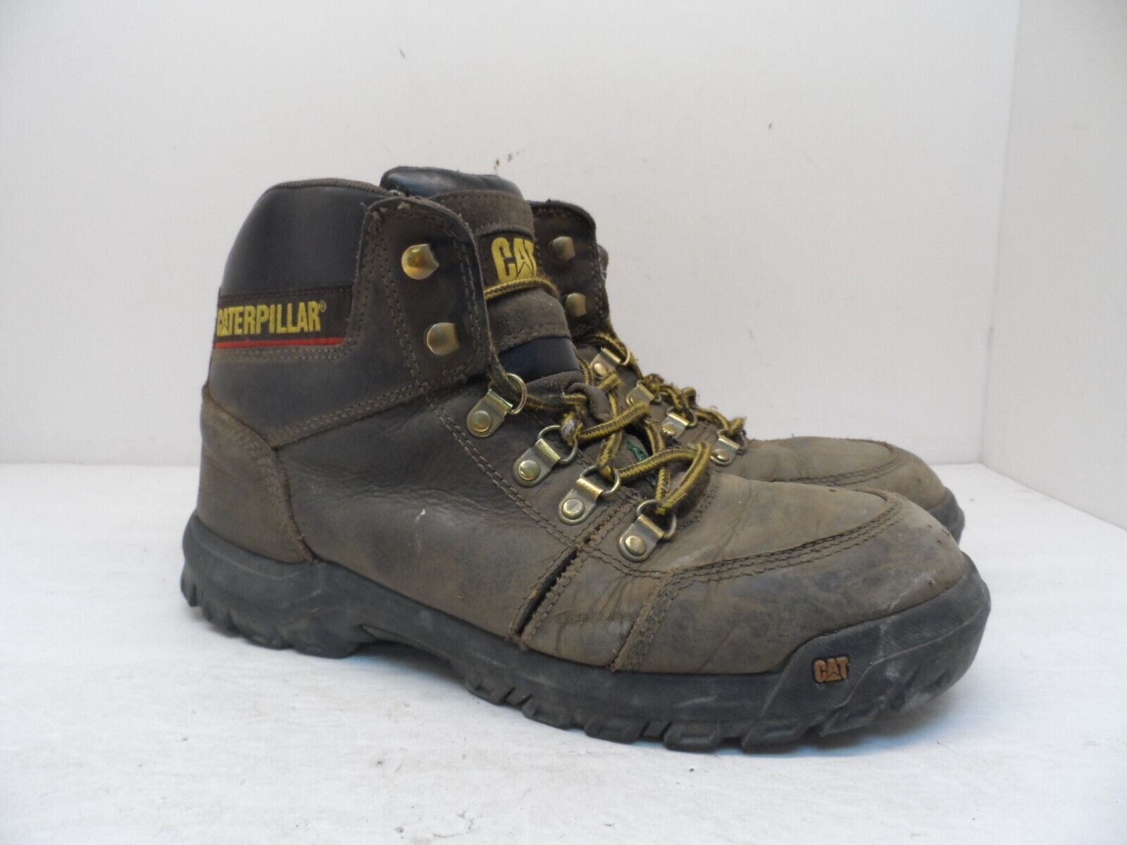 CATERPILLAR Mens Outline Steel Toe Steel Plate Leather Boots P720996 Bro... - $28.49