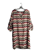 Tacera Shift Dress 3/4 Sleeve multicolored Chevron Print Unlined Womens ... - £11.61 GBP