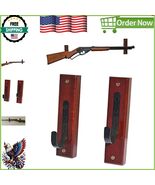 Elegant Wooden Gun Rack Wall Mount with Adjustable Hooks for Firearms Di... - $350.61 MXN
