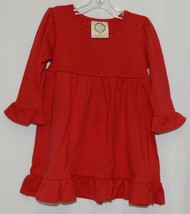 Blanks Boutique Red Long Sleeve Empire Waist Ruffle Dress Size 12M - £11.93 GBP