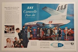 1959 Print Ad SAS Scandanavian Airlines System Passengers Board Caravelle Jet - £10.77 GBP