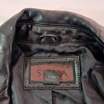 Siena Lined Fitted Soft Leather Black Button Jacket Women's Size Small RN#54163 image 4