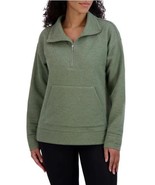 Kirkland Signature Womens Sweatshirt Green 1/2 Zip Kangaroo Pocket Stret... - $736.47 MXN
