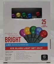 Make The Season Bright LED Indoor/Outdoor Use G15 Glass Light Set 25ct - £7.96 GBP