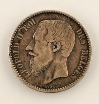 1886 Belgium Franc (VF) Very Fine Condition - $589.37 MXN