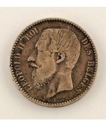 1886 Belgium Franc (VF) Very Fine Condition - $42.29 CAD