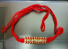 Lucky Hindu red thread stunning Rhinestones Bracelet Talisman Protection Amulet - £5.35 GBP