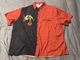 Men’s 4XL Red Black Novelty Holiday Button Shirt Ornament Graphic - €12,53 EUR