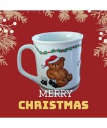 Vintage Teddy Bear Christmas Mug Santa Clause Handle Winter Holiday Coff... - £4.43 GBP