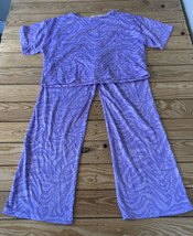 Juicy Couture NWOT Women’s Hacci Tee &amp; Flare pants Set Size L Purple AF - £22.94 GBP