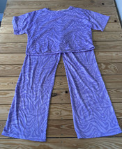 Juicy Couture NWOT Women’s Hacci Tee &amp; Flare pants Set Size L Purple AF - £22.57 GBP