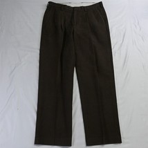 Orvis 36 x 32 Brisbane Moss Brown Flannel Pleated Mens Dress Pants - £31.26 GBP