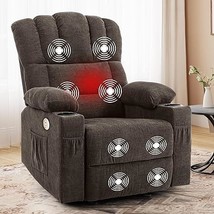 Glider Rocker Recliner Chair With Massage And Heat, Fabric Recliner Chai... - $611.99