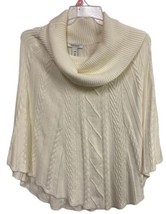 White House Black Market Off White Cowl Neck Cable Knit Cape Womens Size... - £10.40 GBP