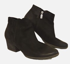 Blondo Leather Ankle Boots Womens 9 M Black Valli Waterproof Nubuck Side Zip - £28.13 GBP