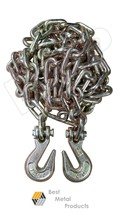 (2) 1/4&quot; x 12 ft Tow Chain with Hooks Towing Pulling Secure Truck Cargo ... - £41.24 GBP