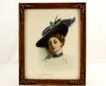 Clarence Underwood Framed Print, 1908 American Sweethearts, Lady w/Blue ... - $48.95