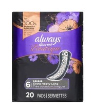 Always Discreet Boutique Pads, Size 6, Extra Heavy Long, Pack of 20 Pads - £14.34 GBP
