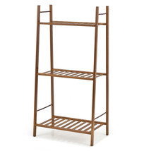 Bamboo Plant Stand 3 Tiers Plant Rack Vertical Tiered Plant Ladder Shelf Brown - £58.95 GBP