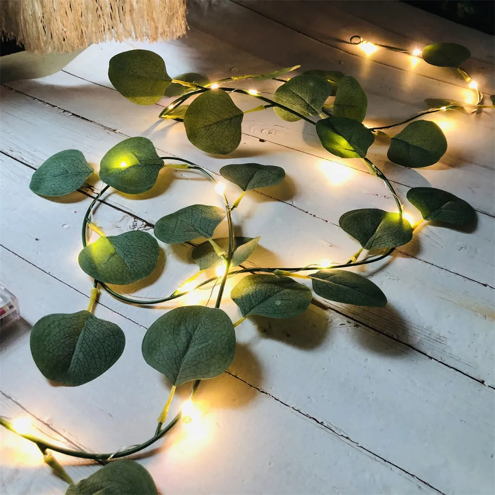 2M 10M  Eucalyptus String Light Battery Operated Gar Vines Light for Christmas P - £56.05 GBP