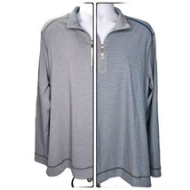 Tommy Bahama Reversible 1/4 Zip Sweatshirt Mens XL Grey Blue Base Layer ... - $27.71
