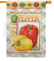 Bell Pepper House Flag Vegetable 28 X40 Double-Sided Banner - $36.97