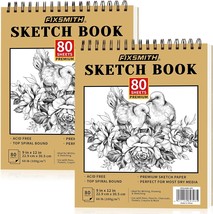 Fixsmith 9&quot;X12&quot; Sketch Book | 160 Sheets (68 Lb/100Gsm) | 2 Pack Sketchbooks | - $44.99